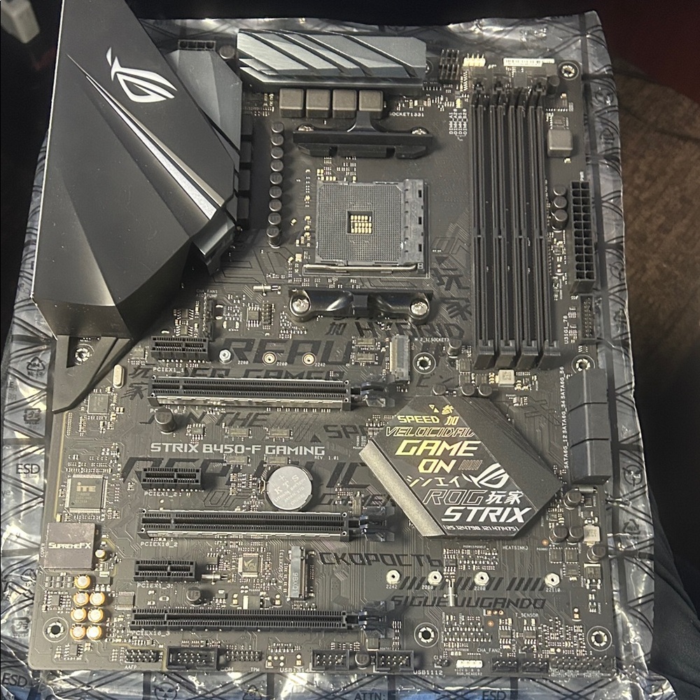 ASUS ROG Strix B450-F Gaming Motherboard - Black and Gray